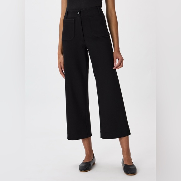 Quince Women's Black wide leg crop size 12 - Picture 1 of 3